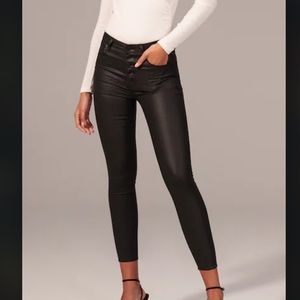 Coated Black - High Rise Super Skinny Ankle Jeans